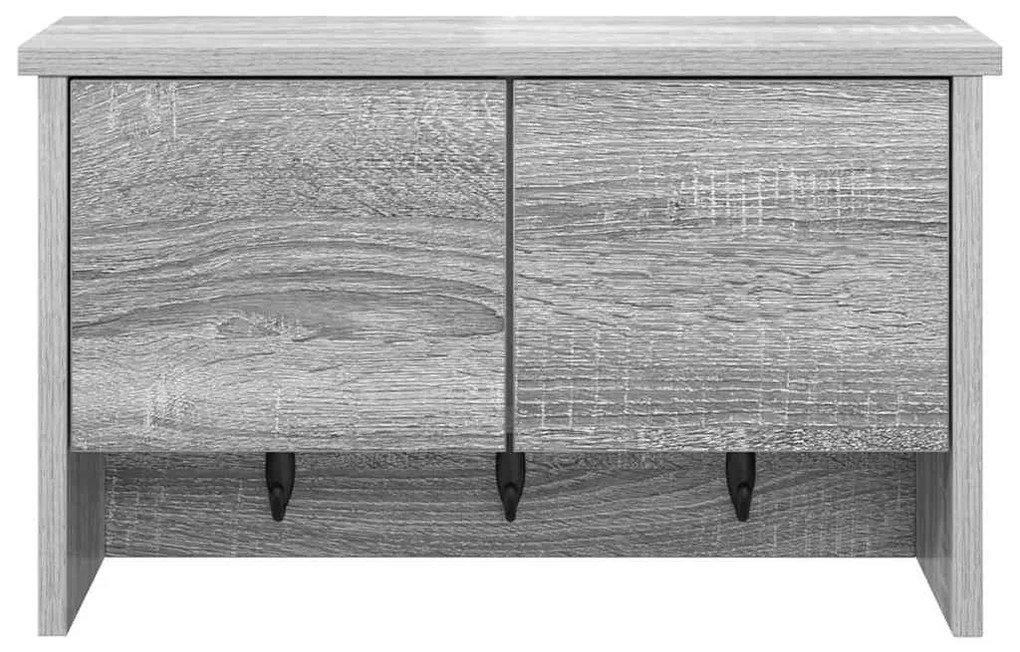 Fali Kabáthorog polcokkal Szürke sonoma 50 x 20 x 30 cm Faanyag