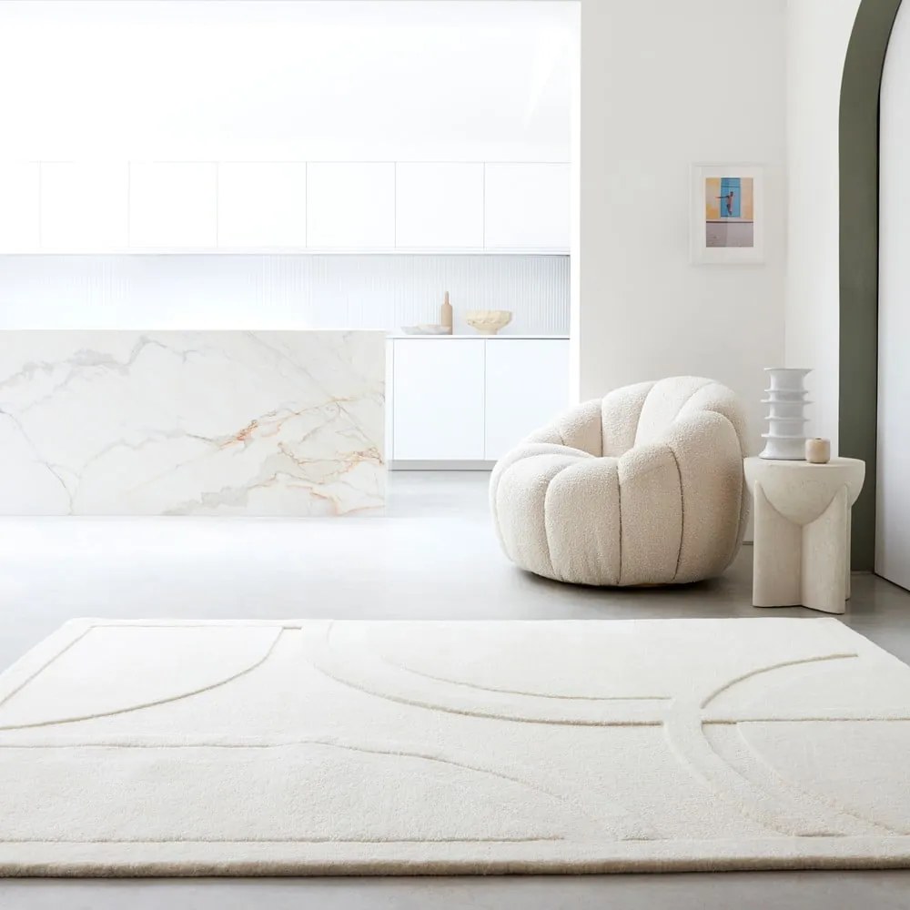 Fehér gyapjú szőnyeg 120x170 cm Olsen – Asiatic Carpets