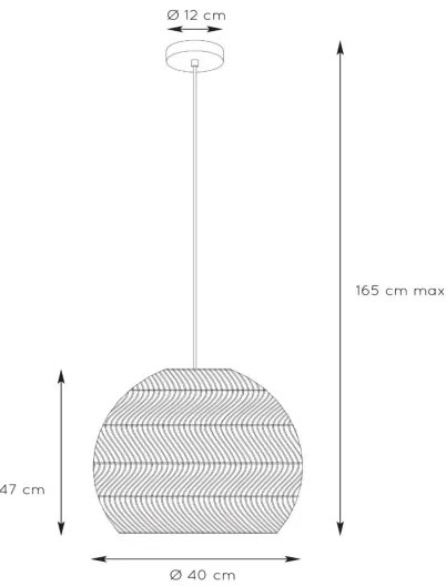 Lucide 03437/40/44 - Csillár zsinóron MOLOKO 1xE27/40W/230V á. 40 cm