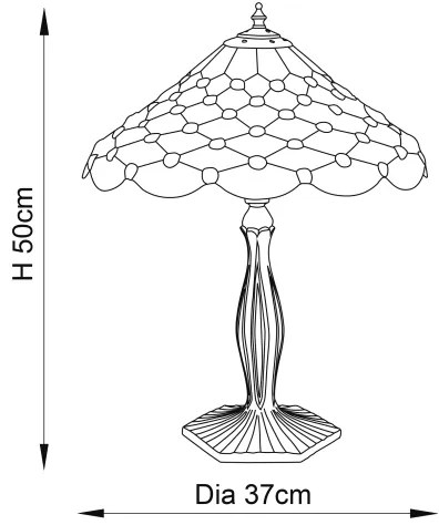Endon 64301 - Asztali Tiffany lámpa PEARL 1xE27/60W/230V átm. 37 cm
