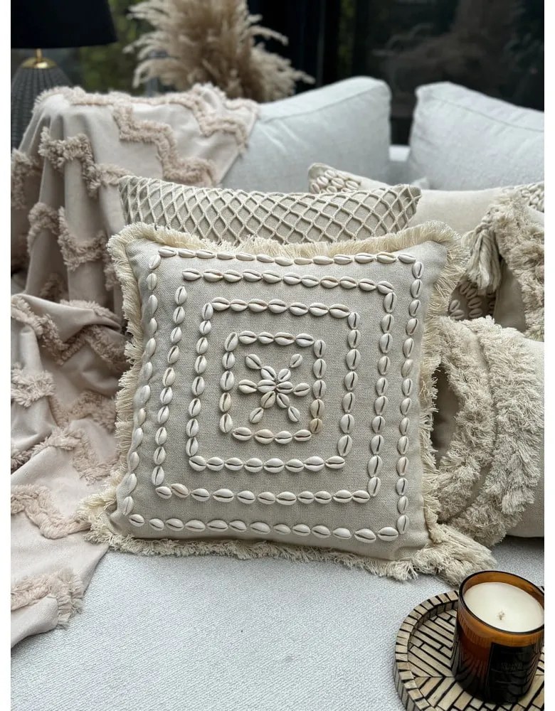 Pamut párnahuzat 43x43 cm Seashells – Mioli Decor