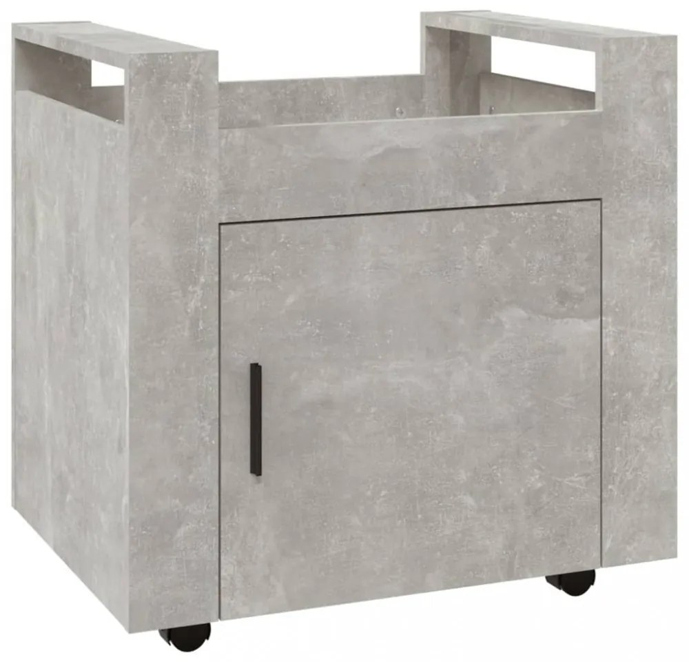 betonszürke szerelt fa asztal-kocsi 60 x 45 x 60 cm