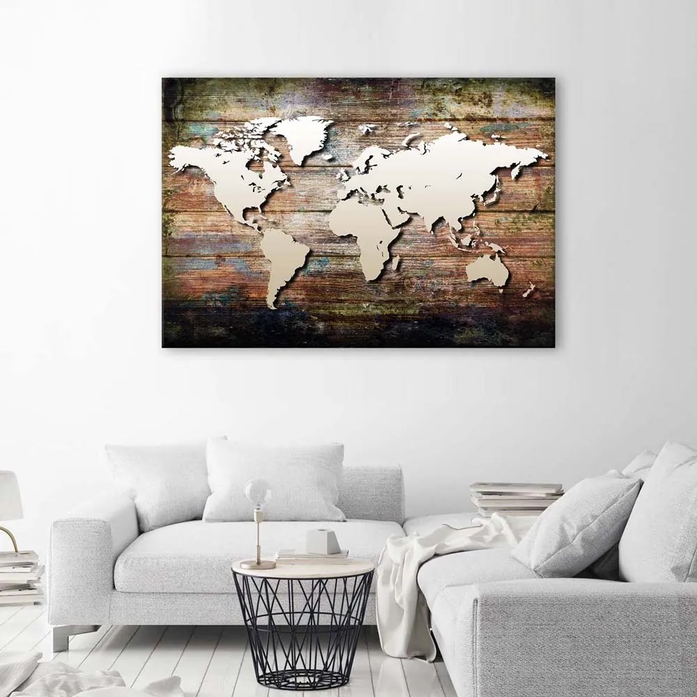 Gario Vászonkép VilágtérVászonkép Régi táblákon Méret: 120 x 80 cm
