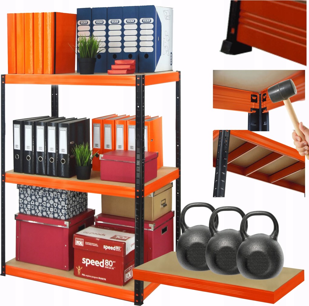 Helios fém műhelytároló állvány 90x110x40cm 3Px350kg Tömör