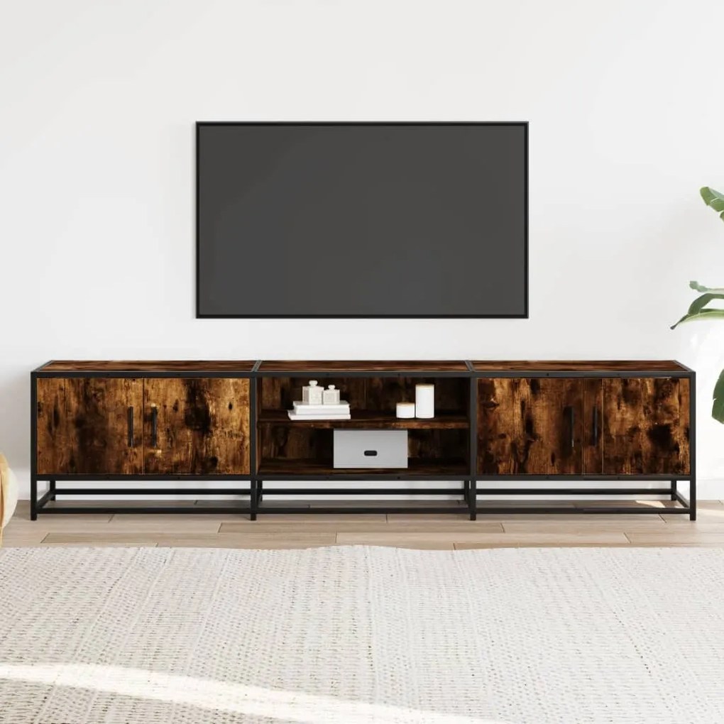 füstös tölgy színű szerelt fa TV-szekrény 180 x 35 x 41 cm
