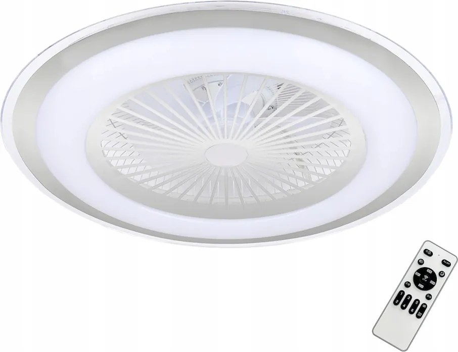 Hálószobai ventilátor Led lámpával Zephyr Silver 48W Led+ Távirányító az ágy fölé