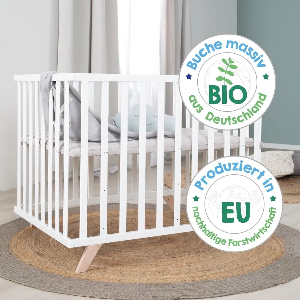 Natúr színű bükkfa járóka állítható magassággal 75x100 cm Lil Planet – Roba