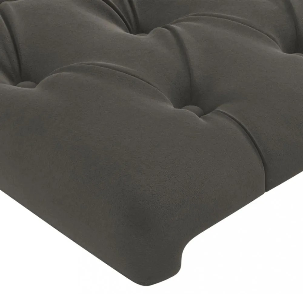 sötétszürke bársony LED-es fejtámla 100 x 7 x 78/88 cm
