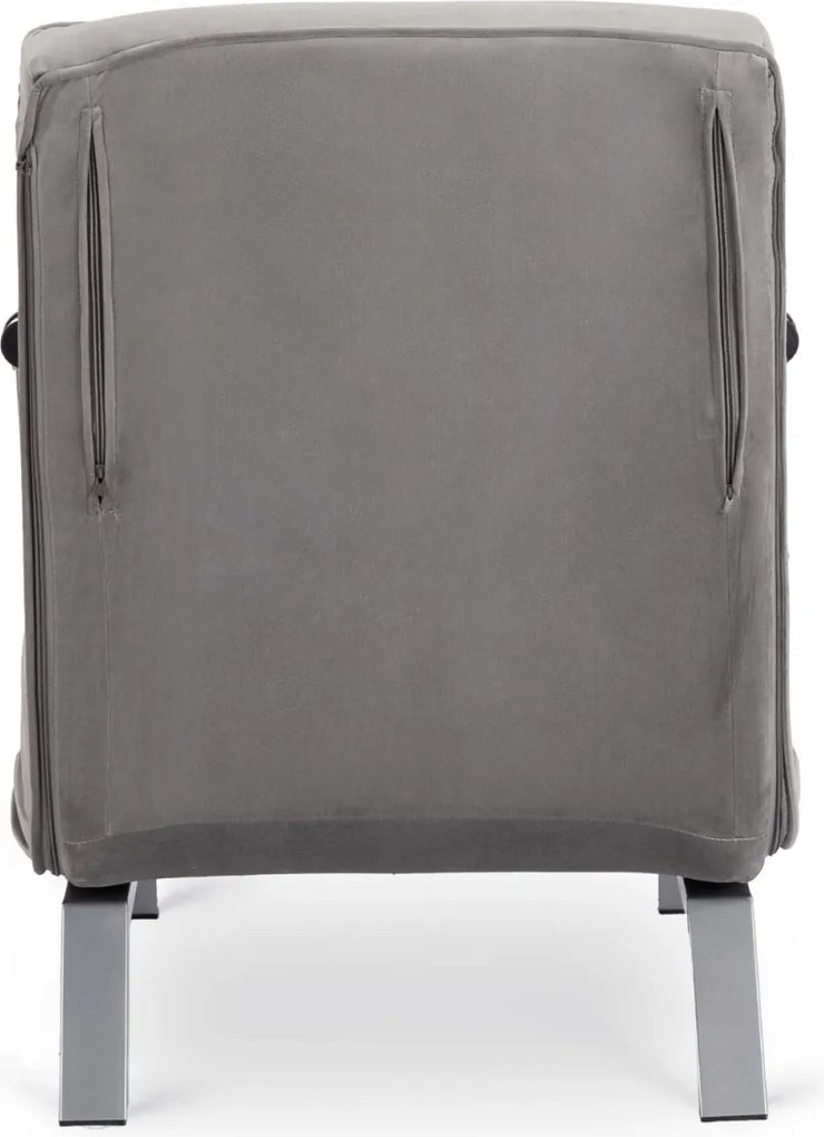 Dönthető fotel szürke bársony kárpittal – BART