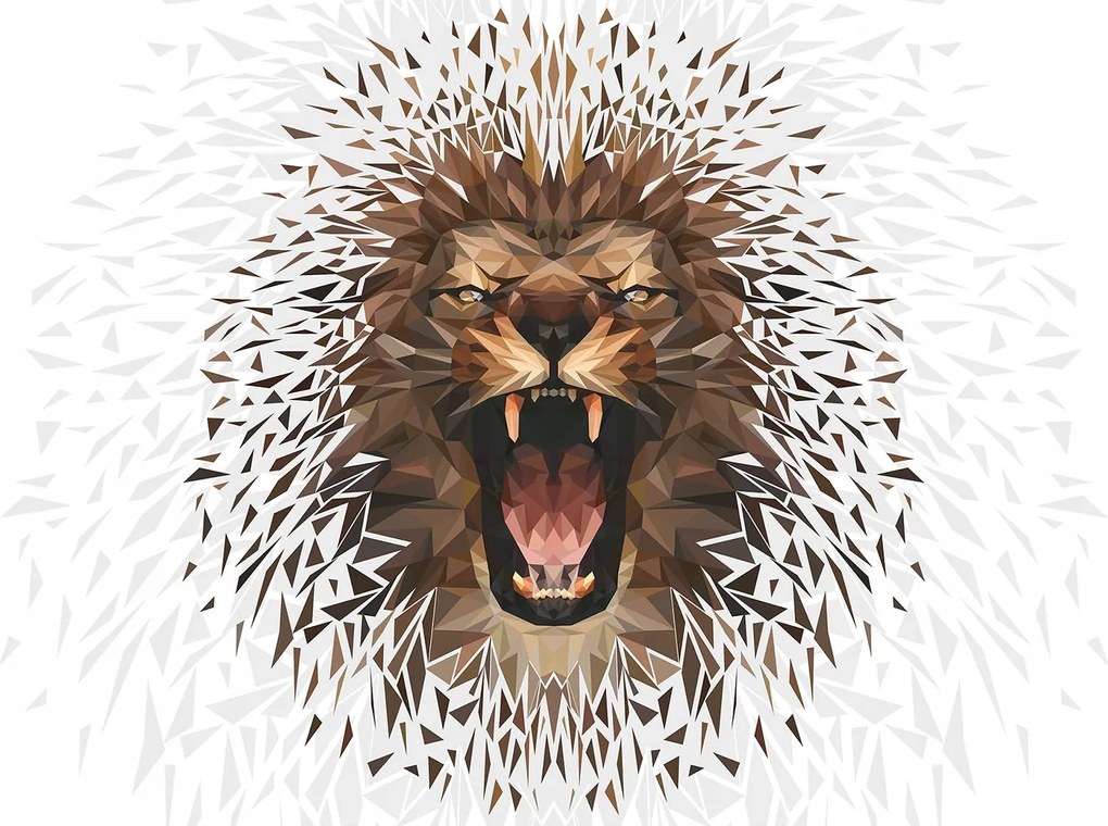 Fotótapéta Oroszlán vinil geometria modern stílus és erő 368x280 +ragasztó