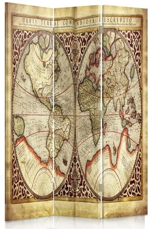 Gario Paraván Régi világtérkép Méret: 110 x 170 cm, Kivitelezés: Klasszikus paraván
