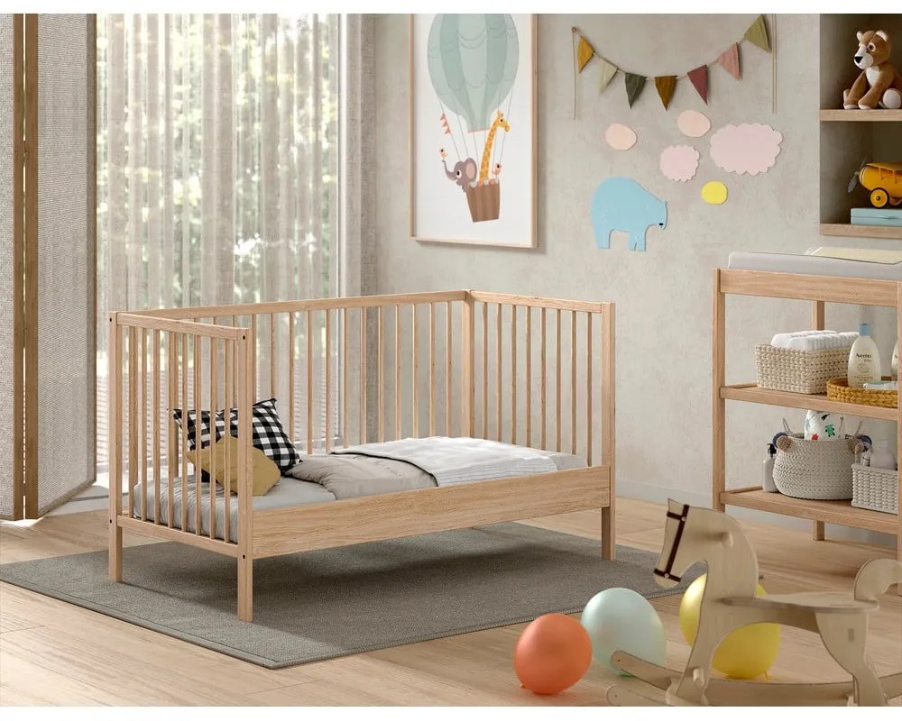 Natúr színű borovi fenyő babaágy 70x140 cm DINO – Vipack