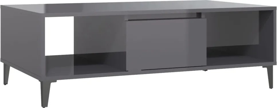 vidaXL magasfényű szürke szerelt fa dohányzóasztal 103,5 x 60 x 35 cm