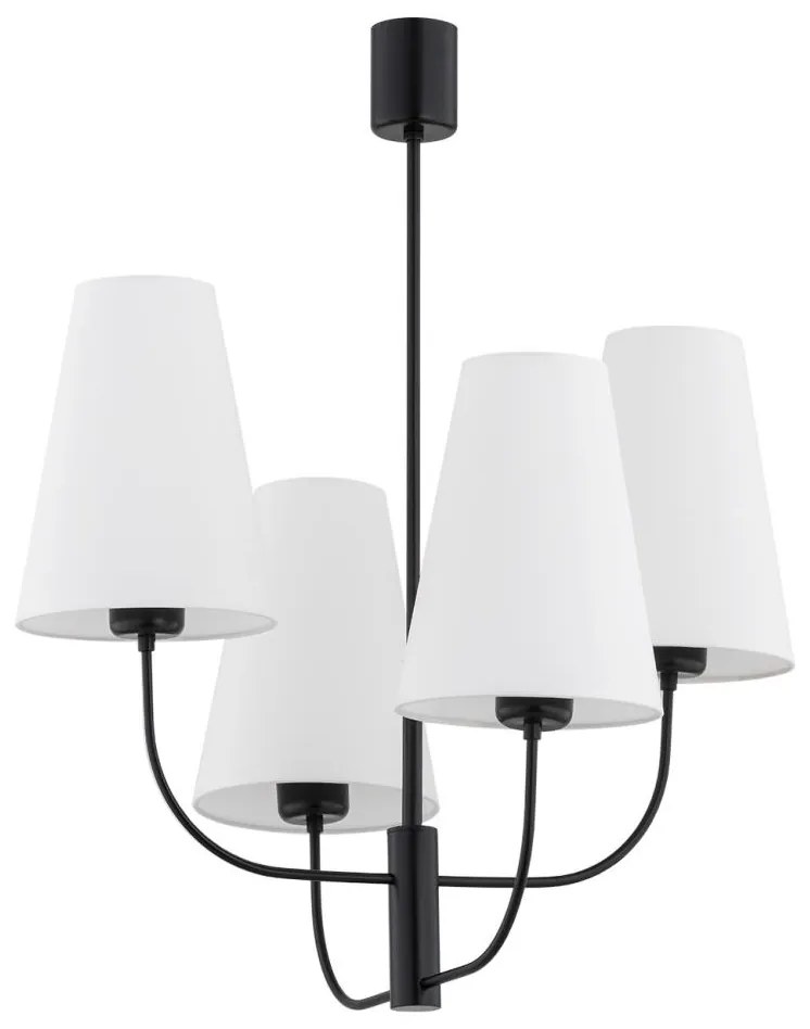 Argon 1822 - Csillár rúdon SAFIANO 4xE27/15W/230V fekete