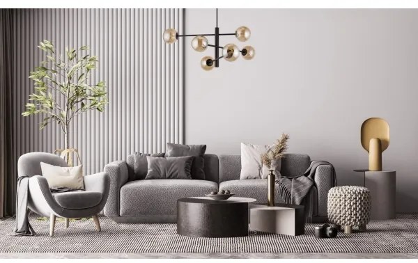 Csillár rúdon ORO 6xG9/12W/230V fekete/arany