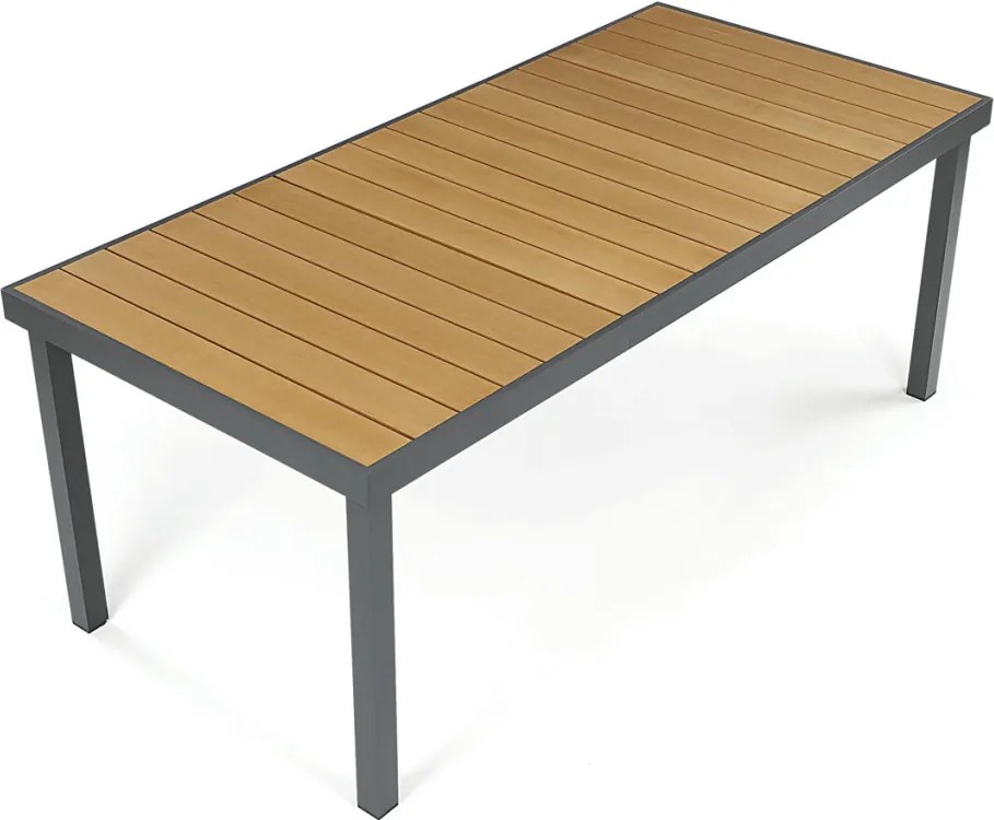 AZT-W1408 szürke alumínium-polywood kerti asztal 190x90 cm