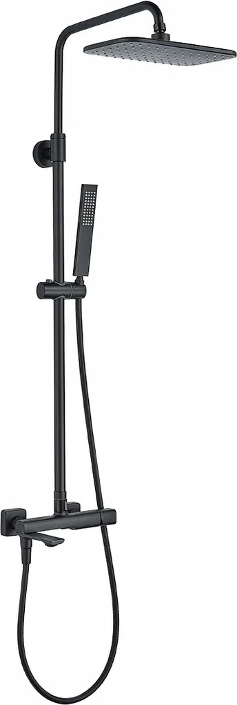 Zuhanyoszlop Kádcsapteleppel Fekete Esőztető Szett Laveo