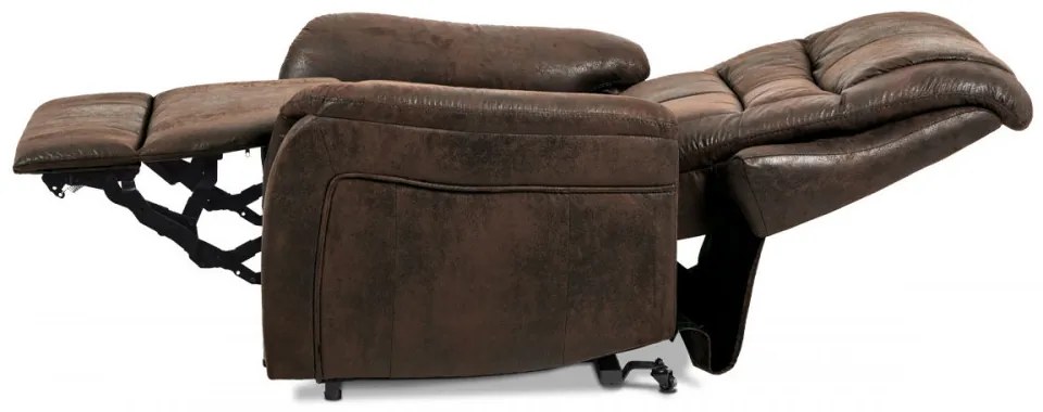 TV- RELAXFOTEL ELEKTROMOS VEZÉRLÉSSEL BARNA SZÖVET KÁRPITTAL TV-5076