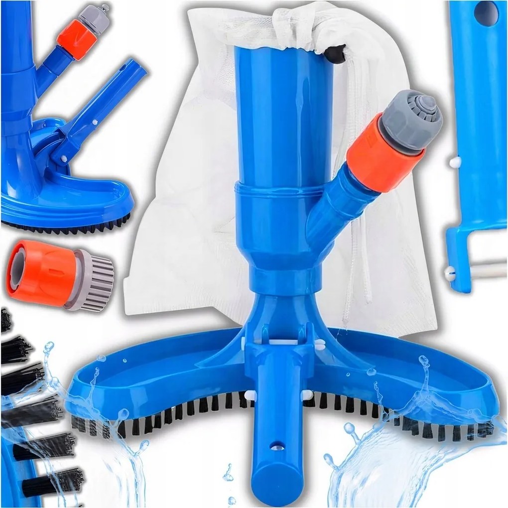 Medence Porszívó Kefe Aljzat Fal Tisztító 6IN1 Medence Tisztító Szett