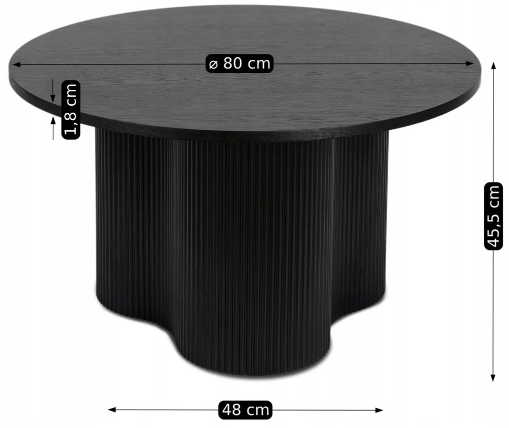 Dohányzóasztal Fekete Színben. DERIAN MAX