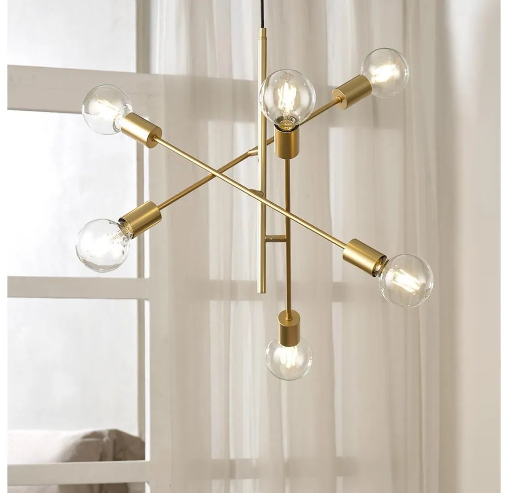 ONLI - Csillár zsinóron CROSS 6xE27/22W/230V