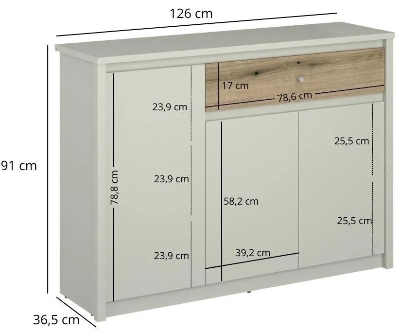 Komód Kodro 1 (kasmír + evoke tölgy) . 1116941