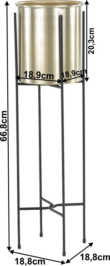 Virágtartó, fekete/arany, JUDE TYP 2