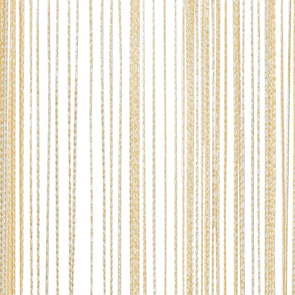 2 db krémszínű zsinórfüggöny 100 x 250 cm