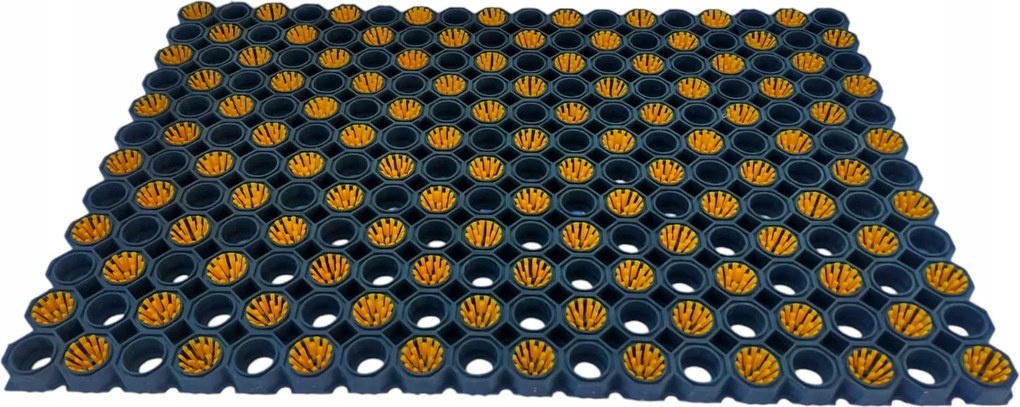 Áttört lábtörlő Strong fogkefe sárga 75x50