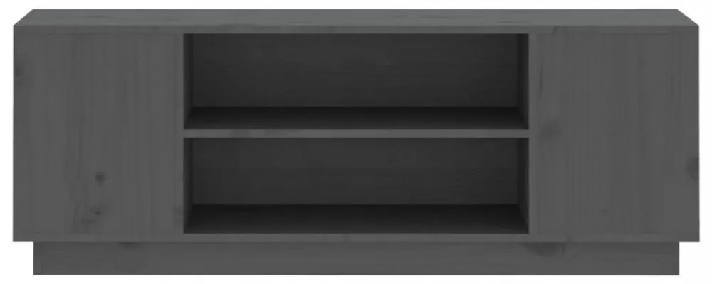 szürke tömör fenyőfa TV-szekrény 110 x 35 x 40,5 cm