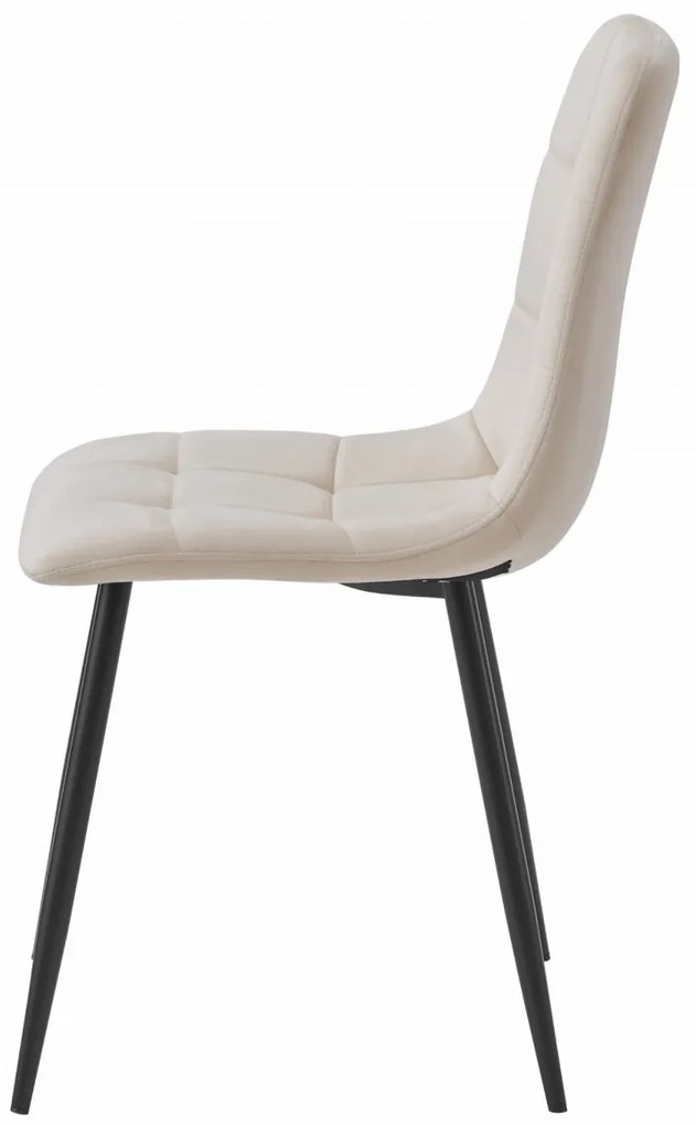 Bézs bársony szék KARA fekete lábakkal