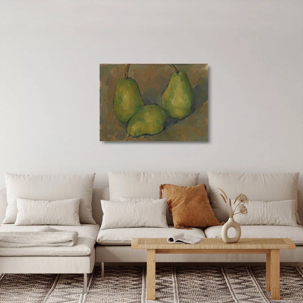 Üveg kép - Paul Cézanne, Three Pears, reprodukciók (70x50 cm)