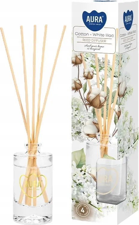 Aroma diffúzor pálcikákkal||AURA|~4 hét| Pamut Fehér