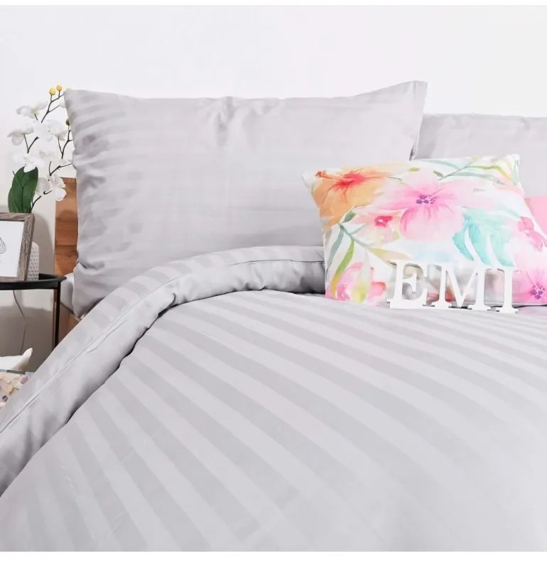 EMI szürke damaszt ágyneműhuzat, Francia szett3 220x240 + 2x (70x90)