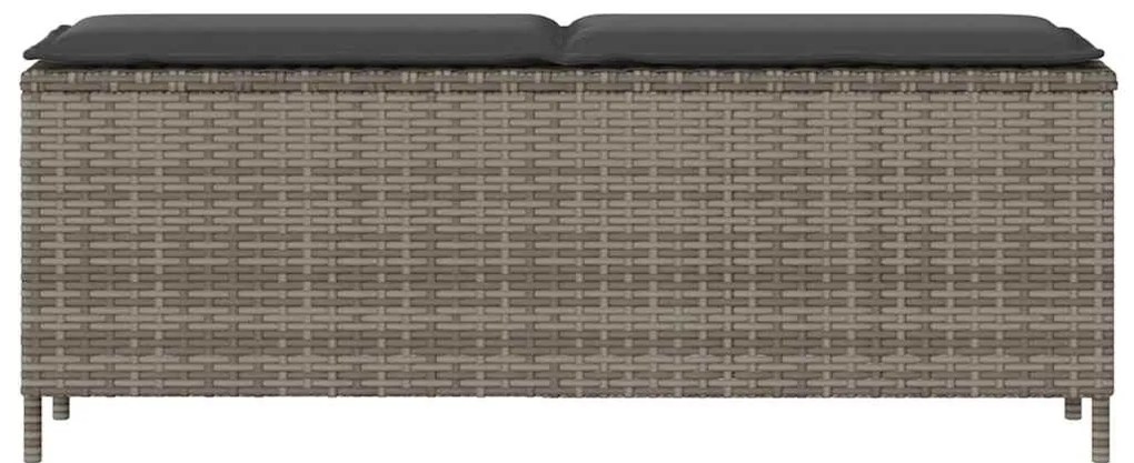 Barna polyrattan kerti pad párnával 110x30x40,5 cm