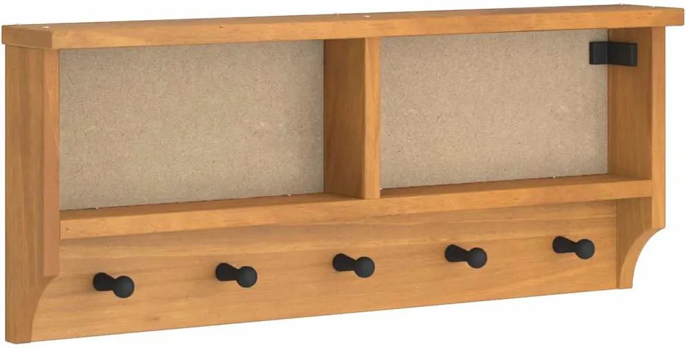 vidaXL SANDNES tömör fenyőfa falra szerelt kabátállvány 87x12x35 cm
