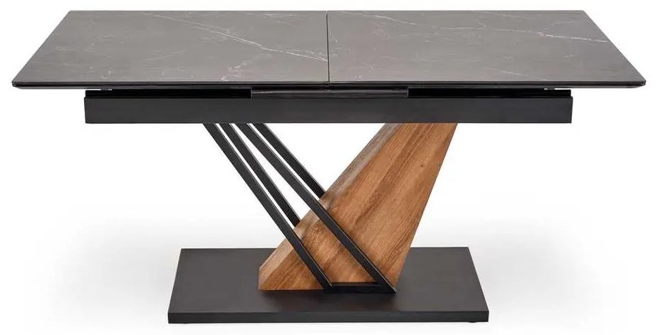 Sterzo étkezőasztal 160-200 x 90 cm, fekete / arany tölgy