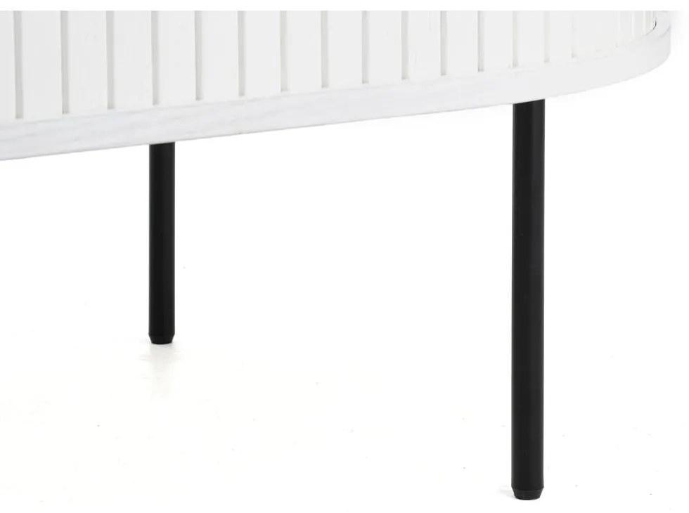 Fehér dohányzóasztal tölgyfa dekorral 60x120 cm Nola – Unique Furniture