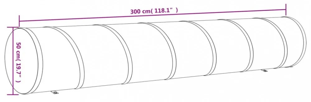 kék poliészter kutyaalagút Ø50 x 300 cm