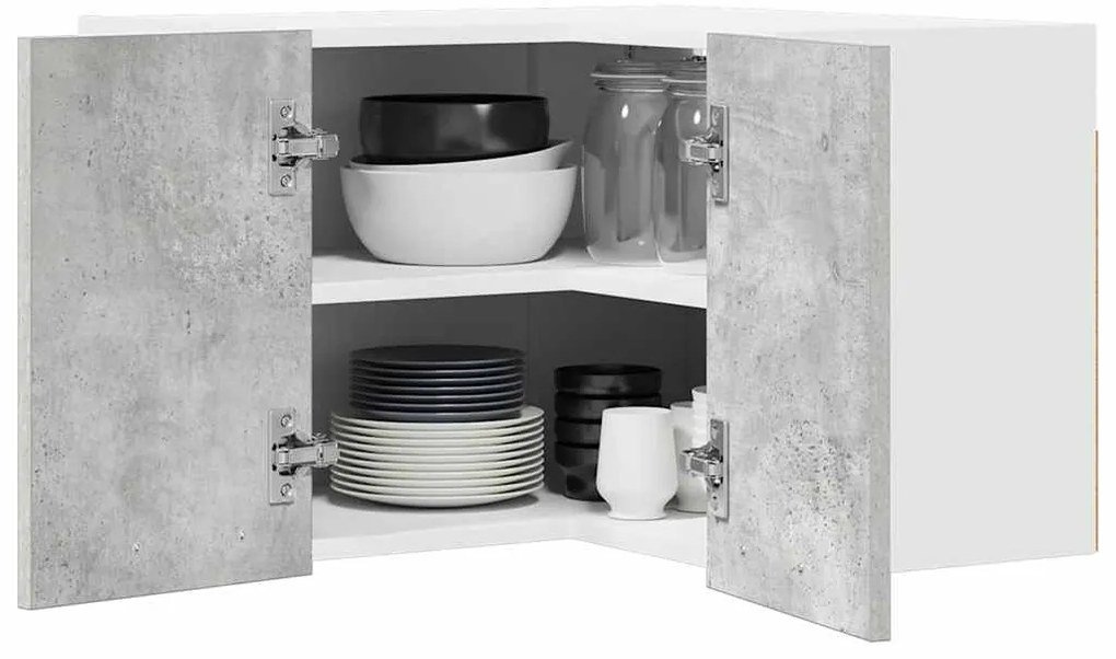 Függő szekrény Riga Beton szürke és fehér 57 x 57 x 40 cm