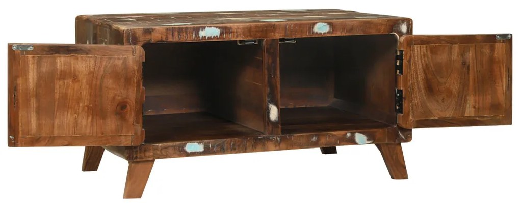Dohányzóasztal Többszínű 80x54x45 cm Tömör fa újrahasznosított