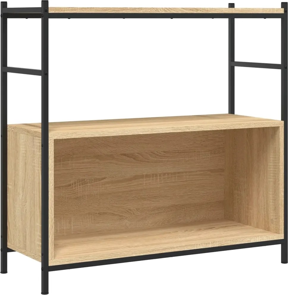 vidaXL sonoma tölgy színű szerelt fa és vas könyvespolc 80x30x78,5 cm