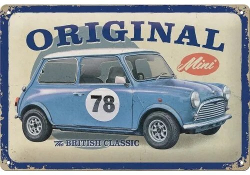 Fém tábla Mini Cooper - The British Classic