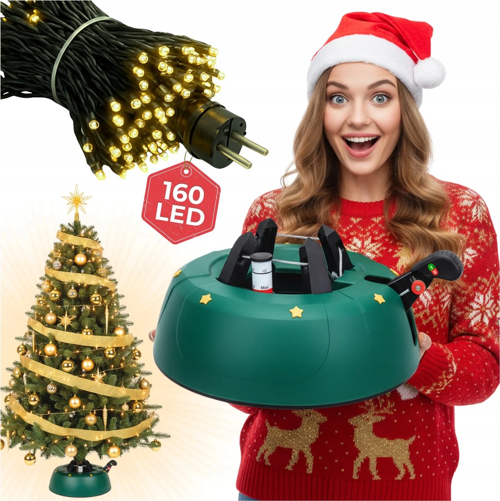 Fényfüggöny 160 LED-es karácsonyfa lámpa karácsonyfa állvány 2m-ig