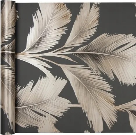 Tapéta Nagy Pálmalevelek Grafit háttér
