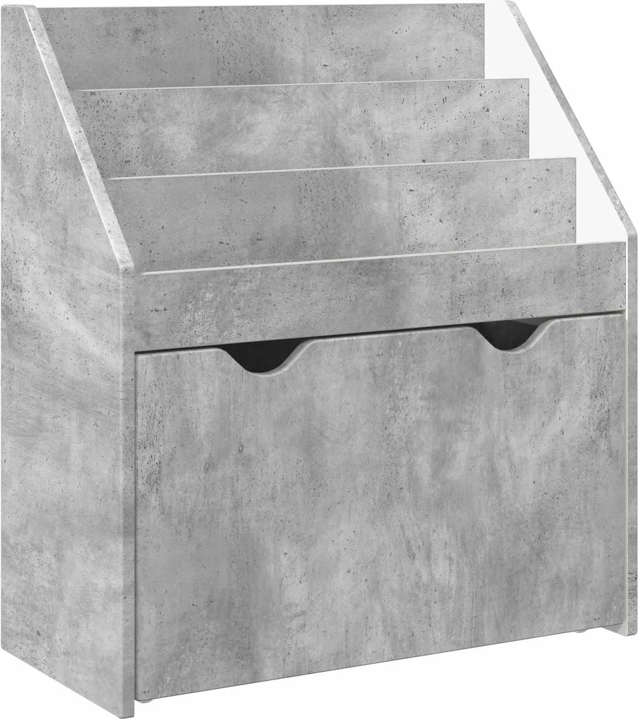 vidaXL Gyerek Könyvespolc Beton Szürke 60 x 29,5 x 69 cm Faanyag