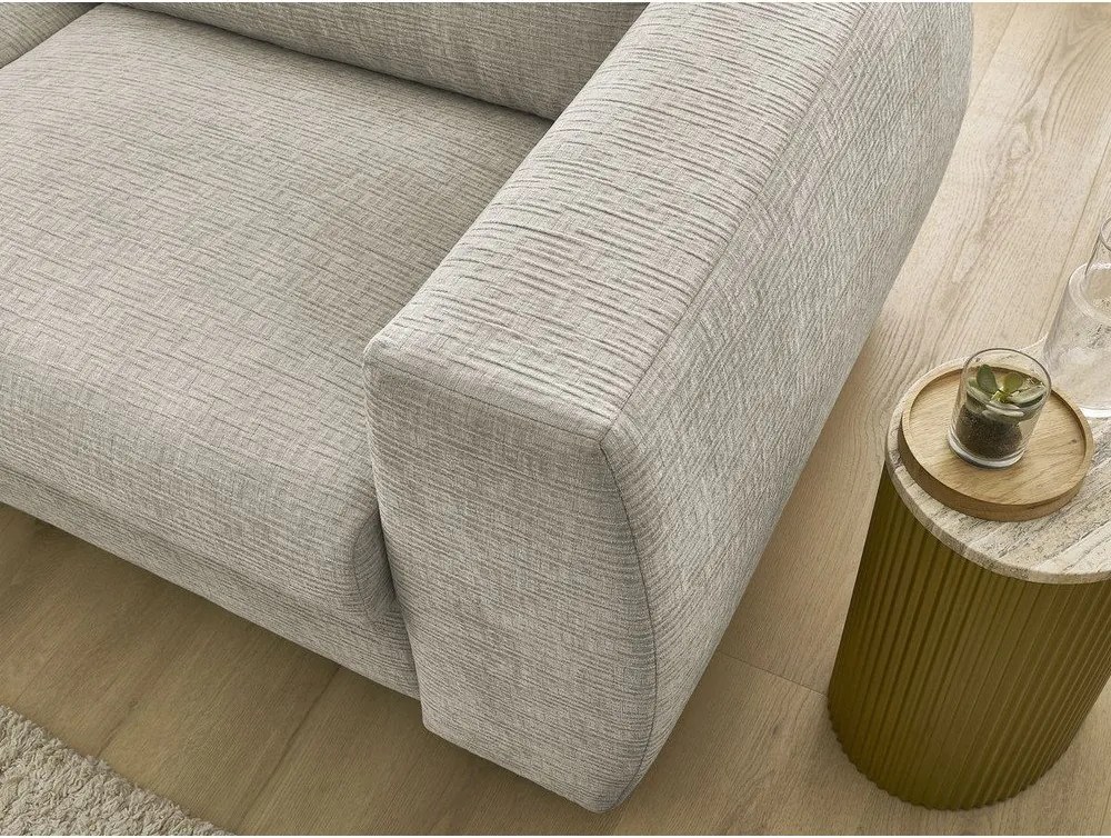 Bézs zsenília kinyitható kanapé mindennapos alvásra 220 cm Hugo – Bobochic Paris