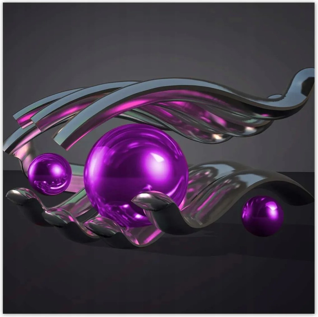 Poszterek 140x140 Lila gömbök