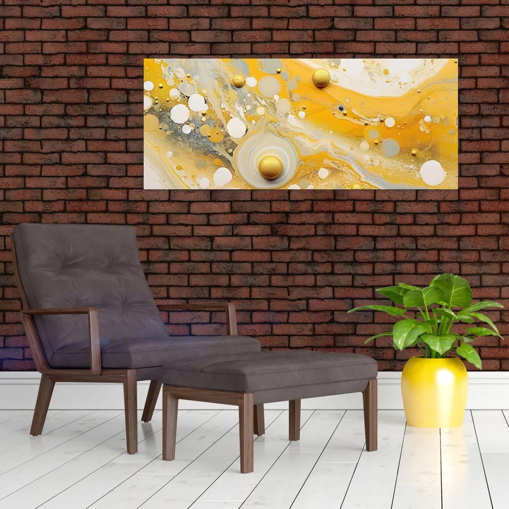 Kép - Absztrakt háttér arany díszítéssel (120x50 cm)