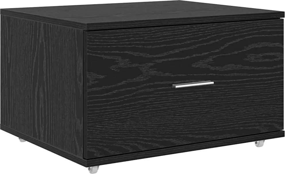 vidaXL Fiókos szekrény kerékkel Fekete tölgy 55 x 45 x 31 cm